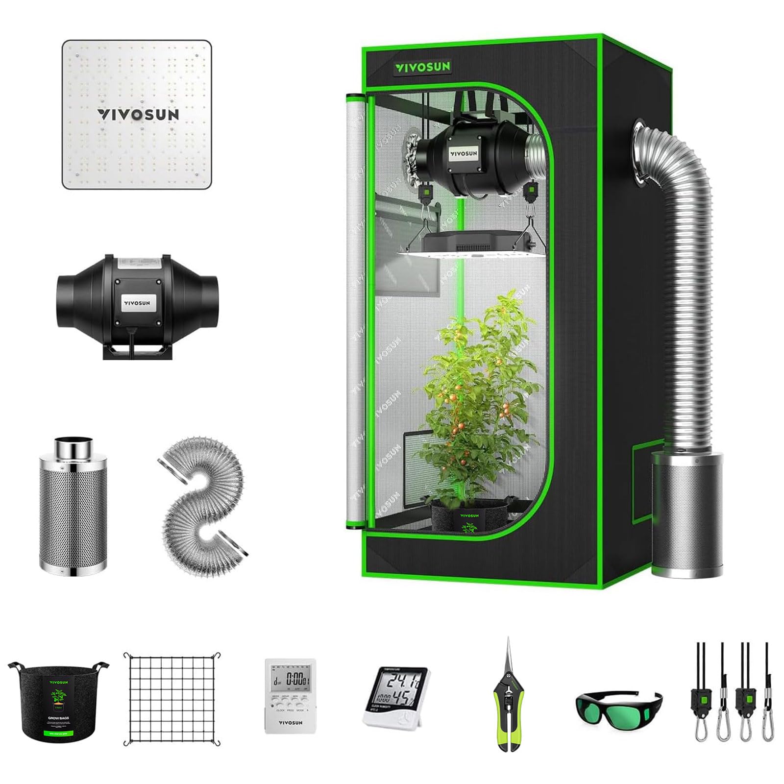 グロウテントセット VIVOSUN Amazon.com: VIVOSUN 2 x 2 ft. Grow Tent Kit Complete, 24